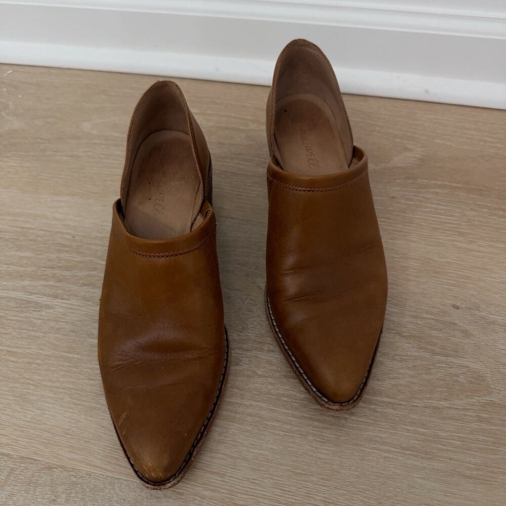 Women’s Madewell The Brady Low Cut Booties Brown Leather Size 8